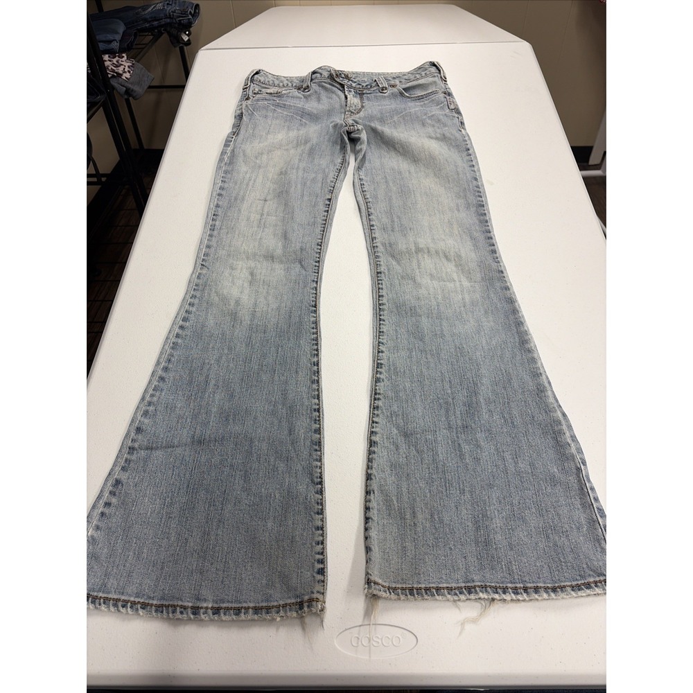VTG Silver Jeans Shar Y2K Jeans Womens 29/33 Blue Flare Distressed Denim